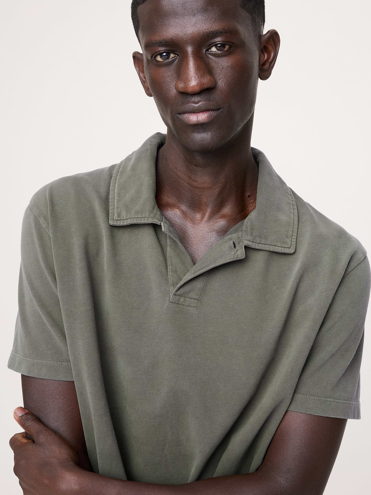 Relaxed Sueded Cotton Polo - Yosemite Green