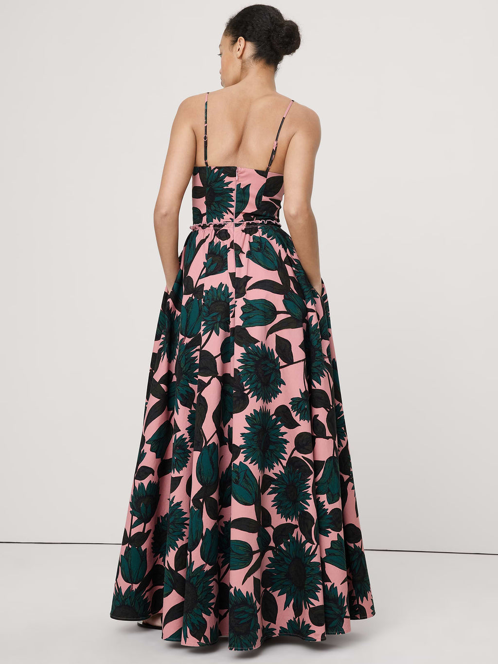Soft Cotton Corset Maxi Dress - Pink Floral