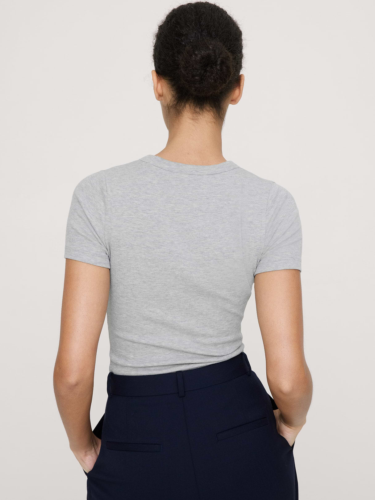 Ribbed Baby T-Shirt - Light Heather Gray