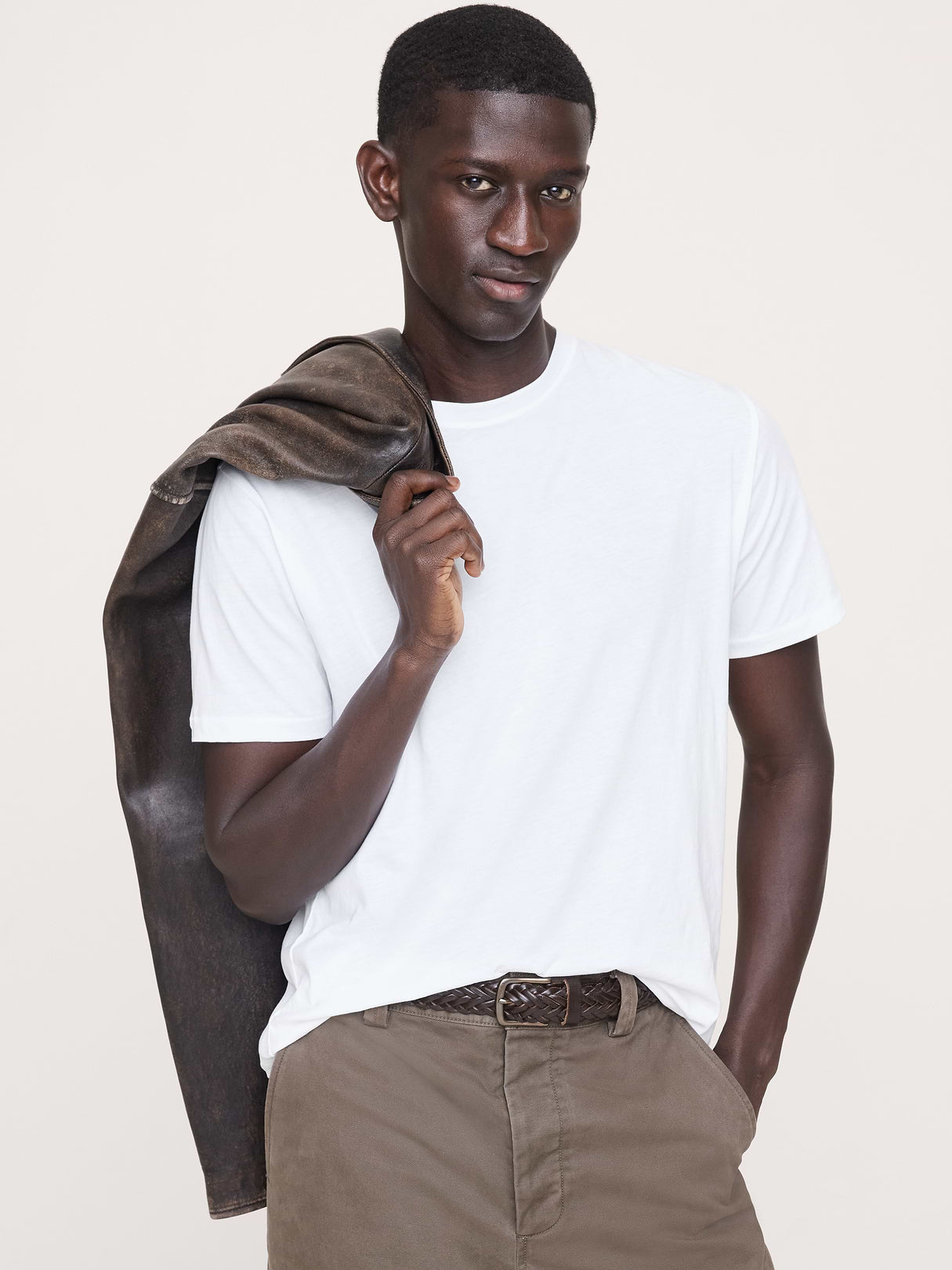 Lightweight Cotton Crew-Neck T-Shirt - White