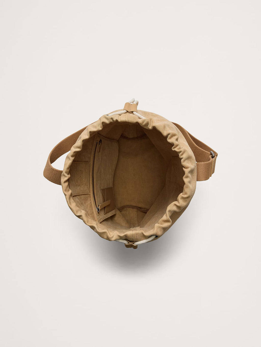 Cotton Canvas Crossbody Bag - Sand Khaki Beige