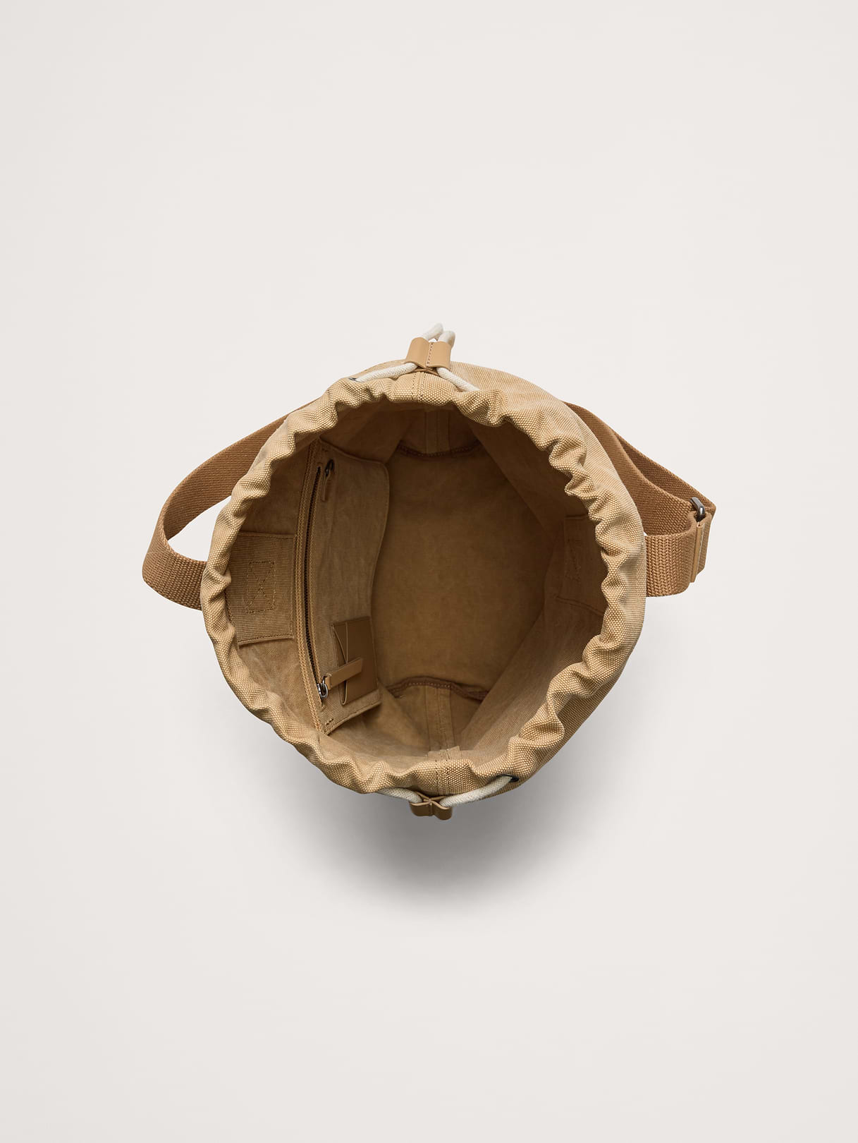 Cotton Canvas Crossbody Bag - Sand Khaki Beige