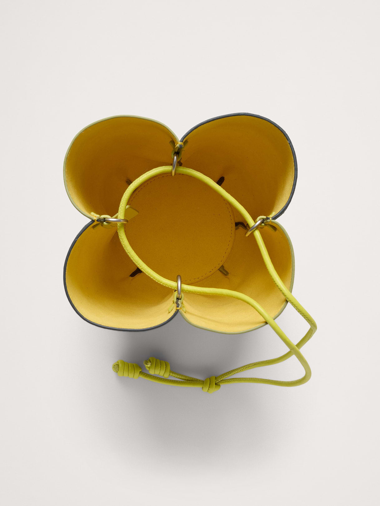 Color-block Suede Tulip Bag - Pistachio Green