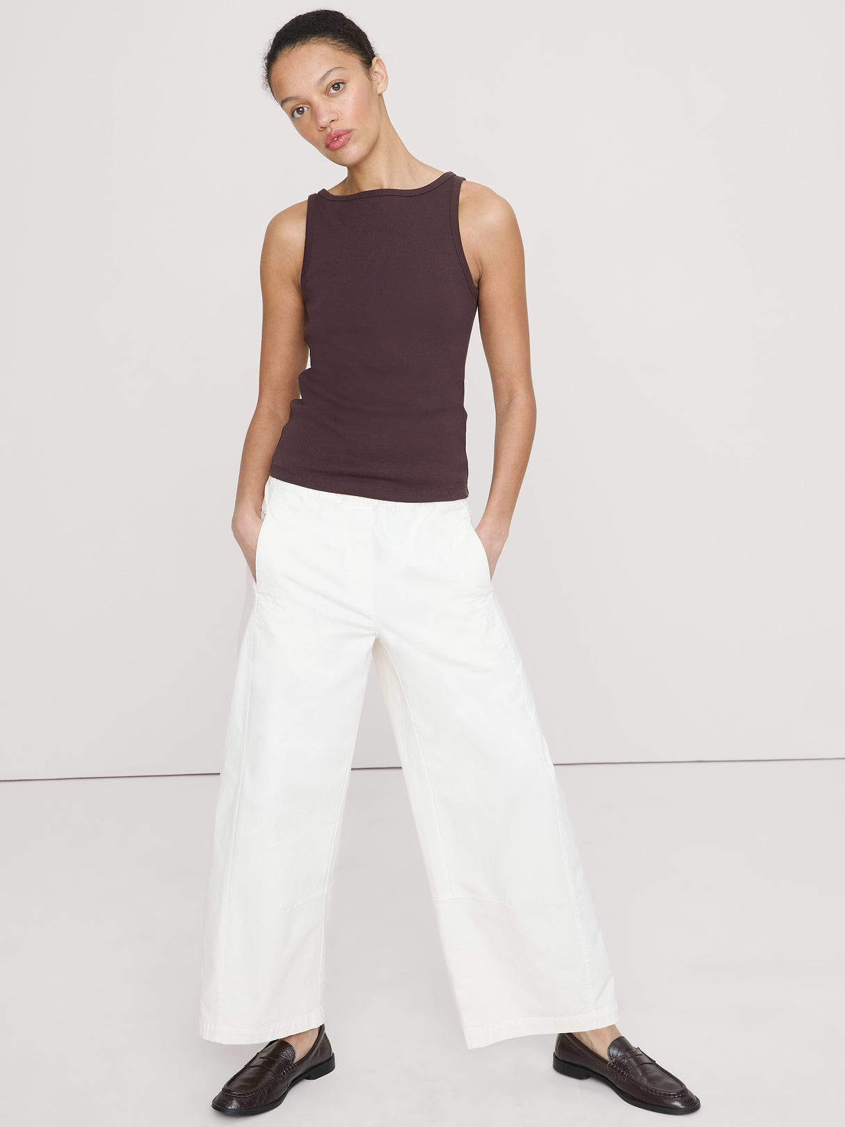 Minimalist Cotton Tank - Molasses Brown