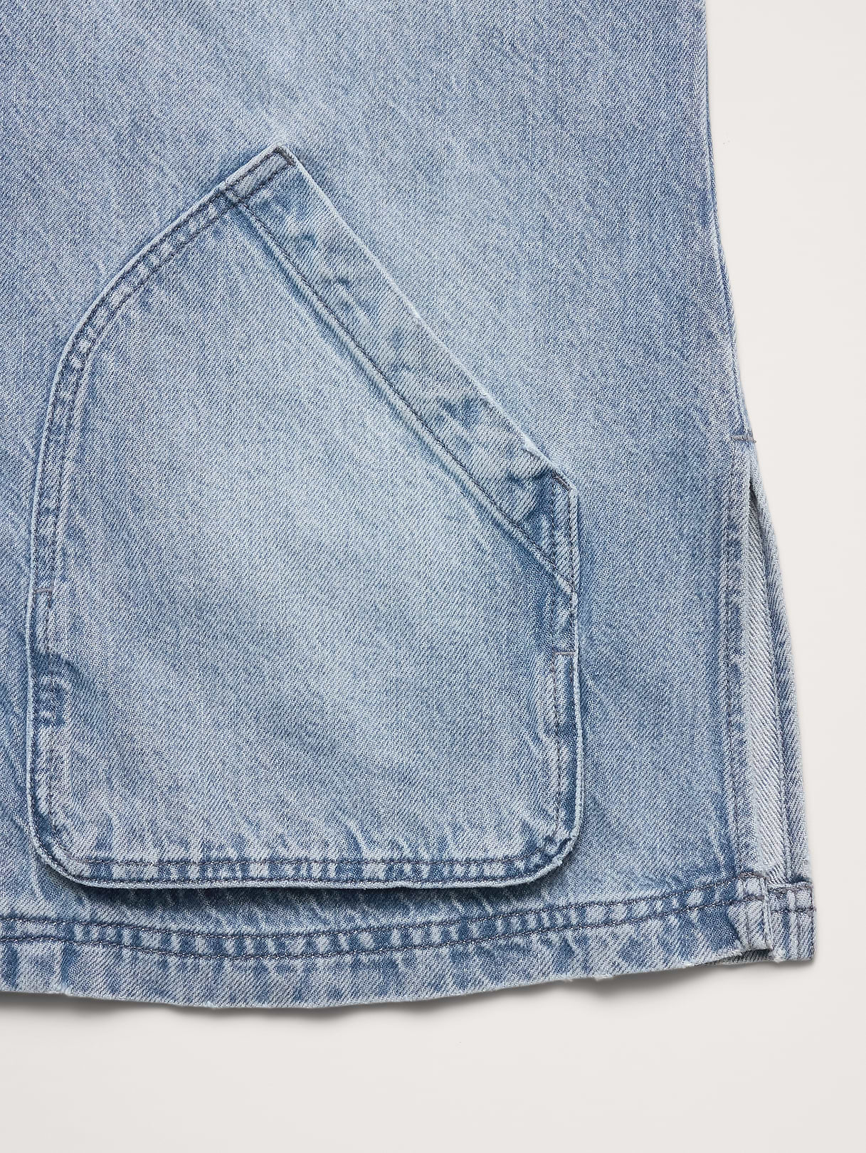 Washed Cotton Chore Jacket - Light Wash Denim