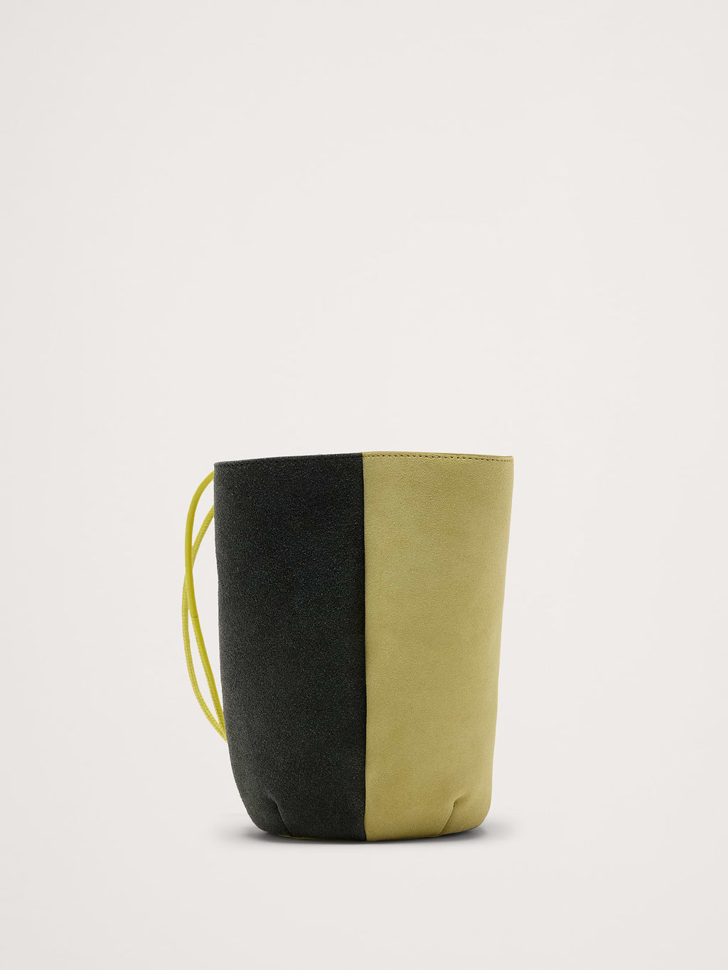 Color-block Suede Tulip Bag - Pistachio Green
