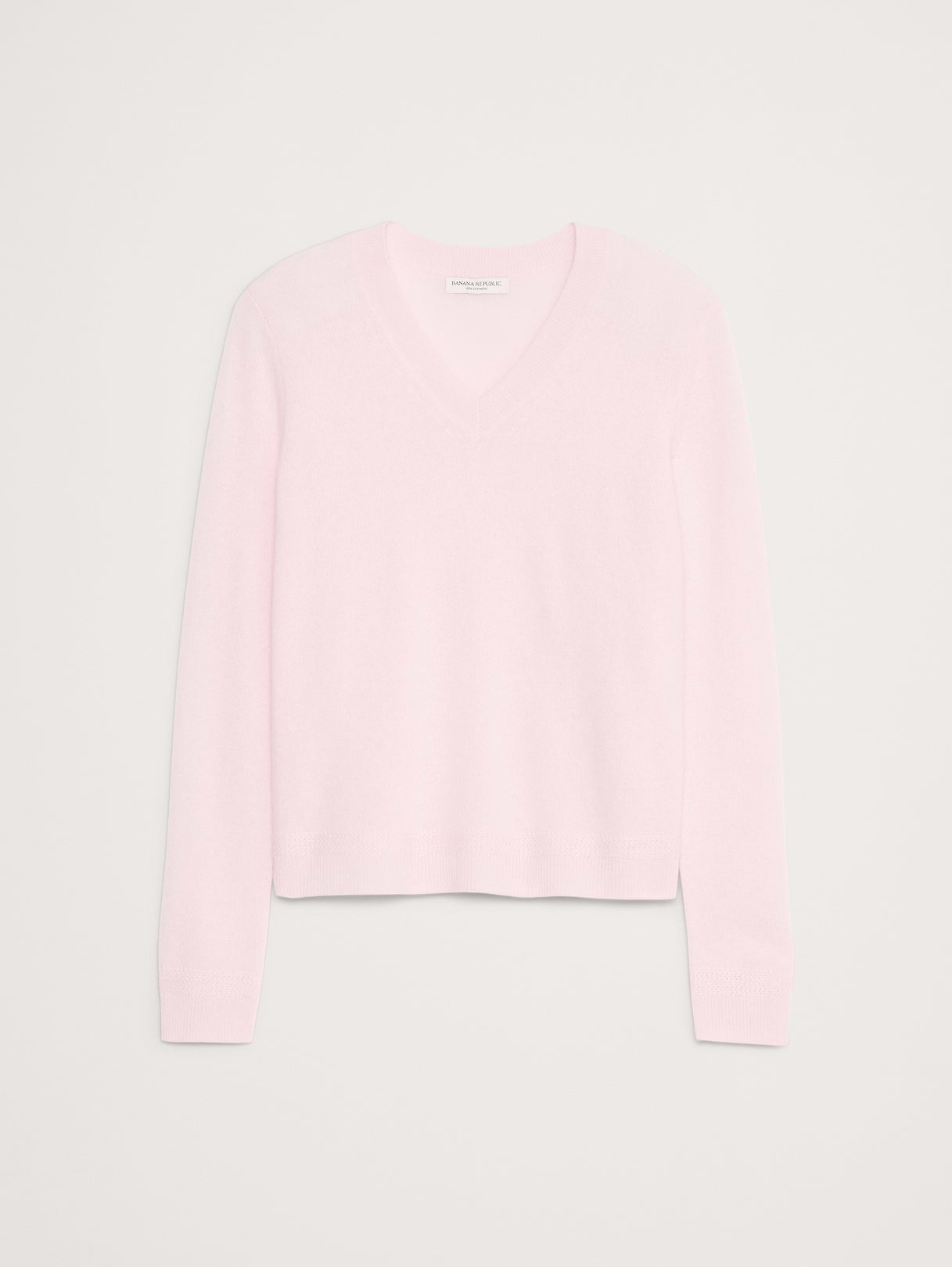 Lightweight Cashmere V-Neck Sweater - Mellow Pink