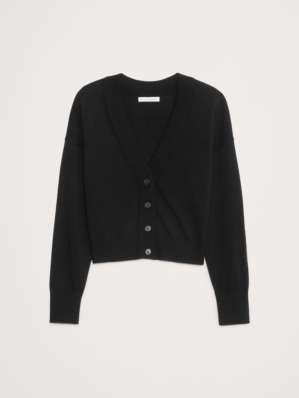 Merino Cardigan Sweater - Black