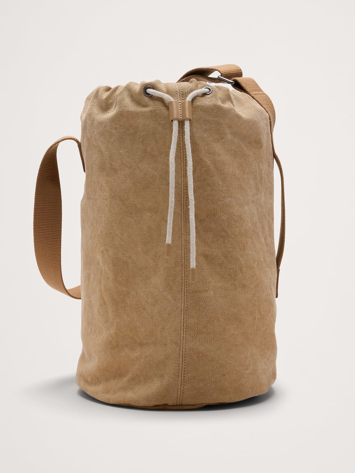 Cotton Canvas Crossbody Bag - Sand Khaki Beige