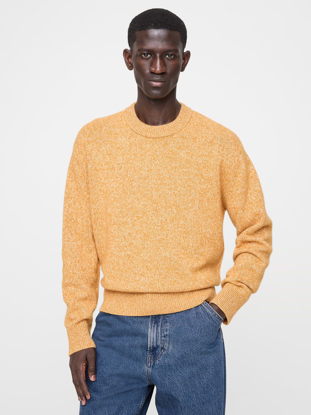 Cashmere-Cotton Crew-Neck Sweater - Biscotti Latte Beige