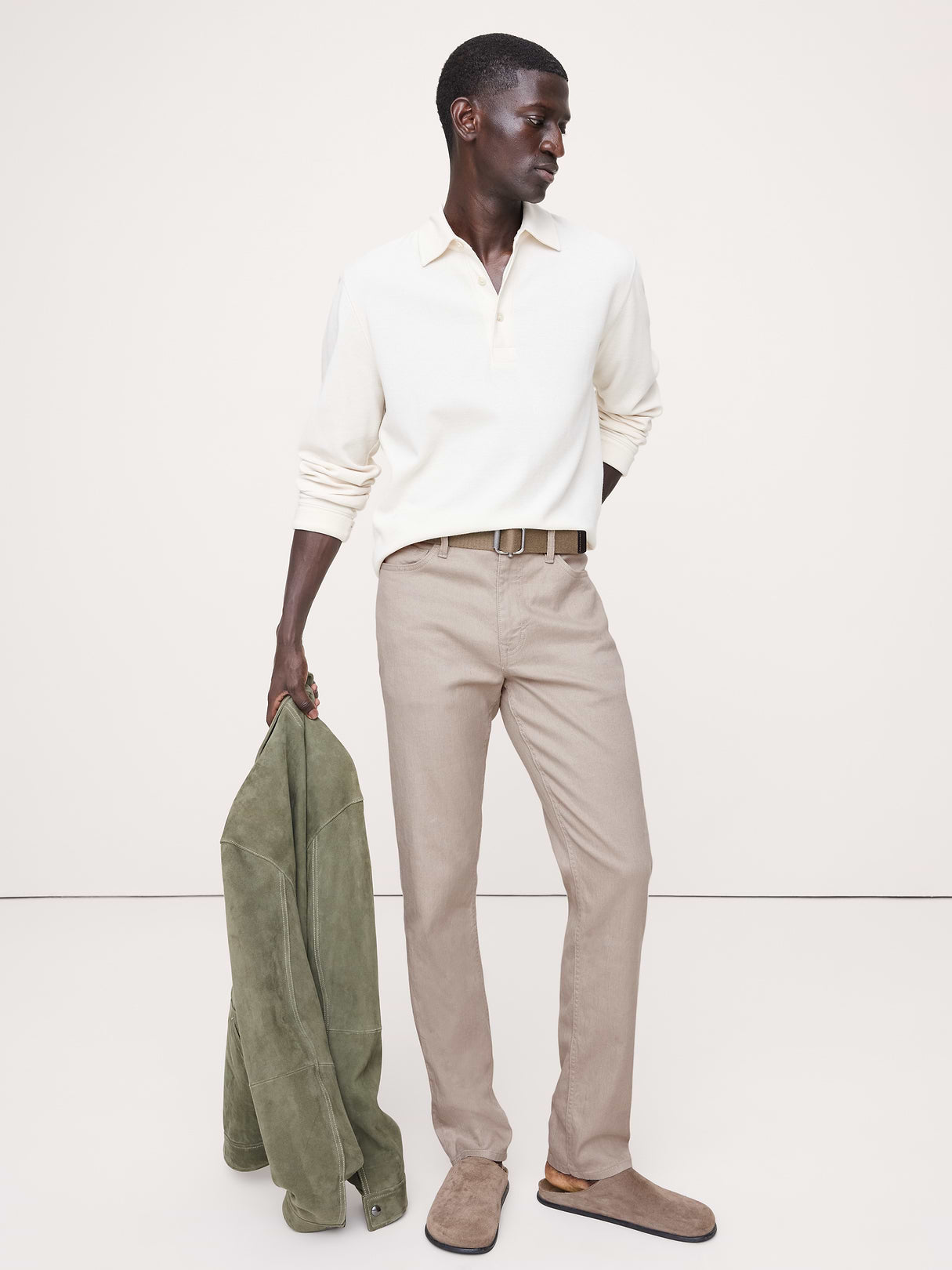 Slim Linen-Cotton Traveler Pant - Khaki Beige