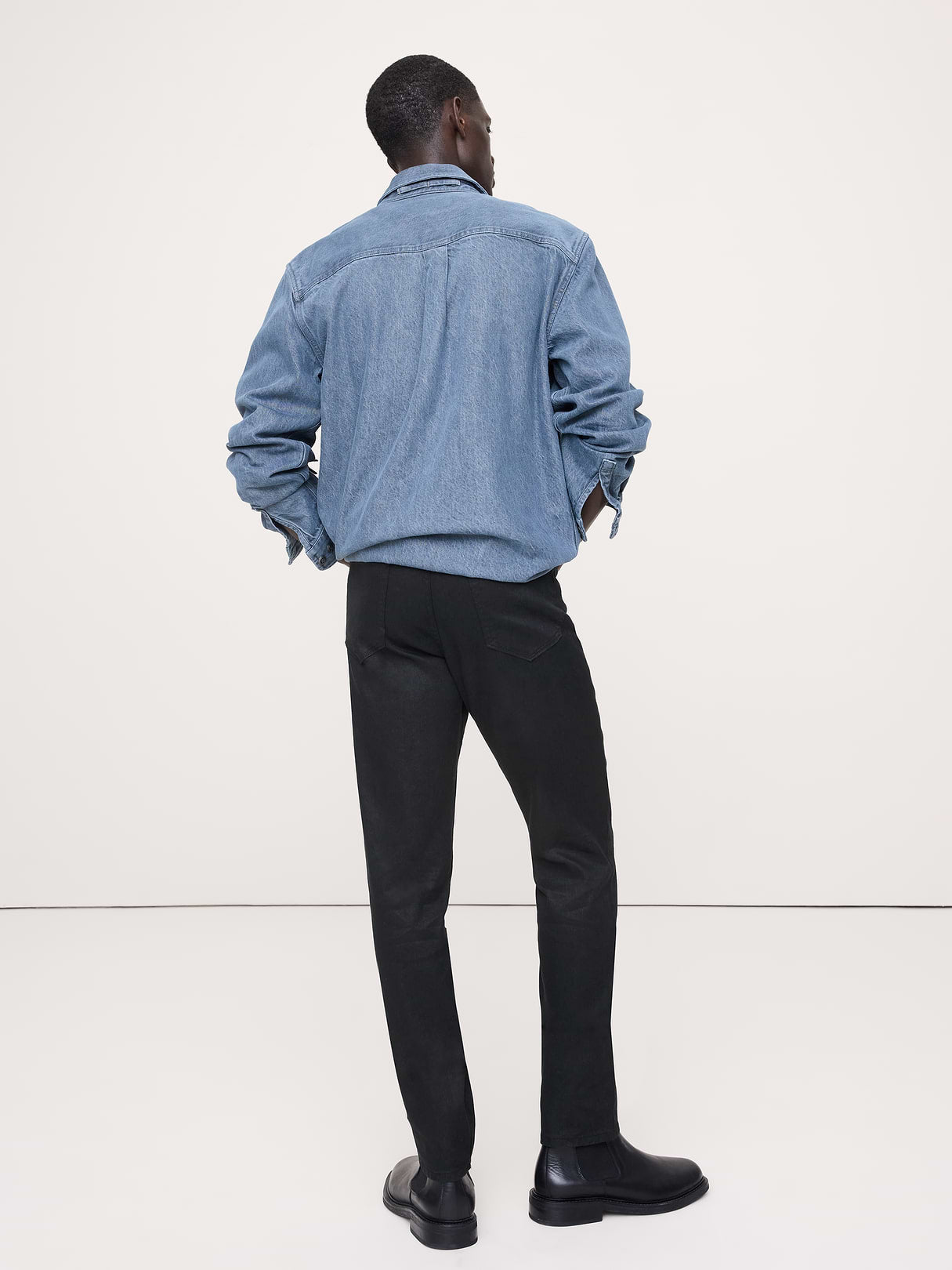 Slim Linen-Cotton Traveler Pant - Black