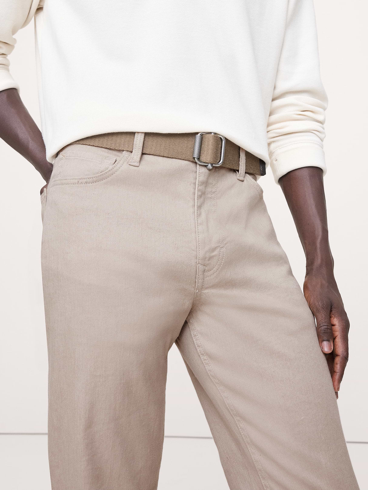 Slim Linen-Cotton Traveler Pant - Khaki Beige
