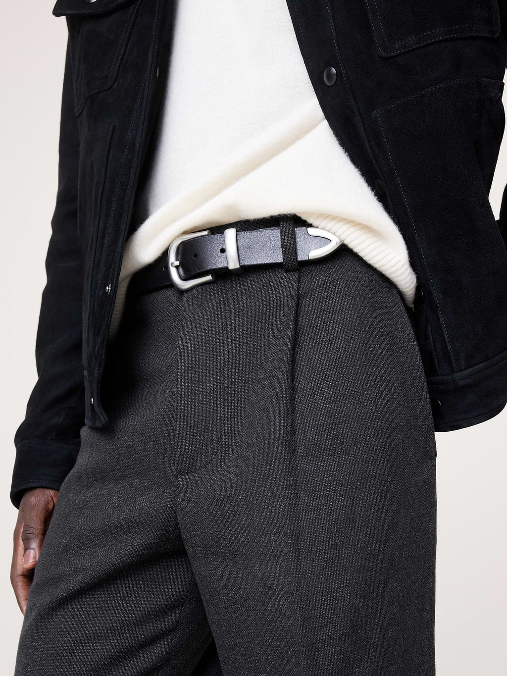 Athletic Textured Dress Pant - Black & Charcoal Gray