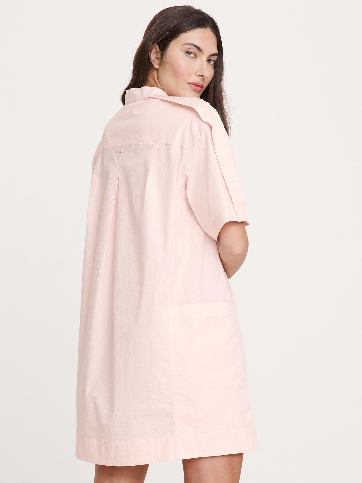 Utility Shift Mini Dress - Mellow Pink
