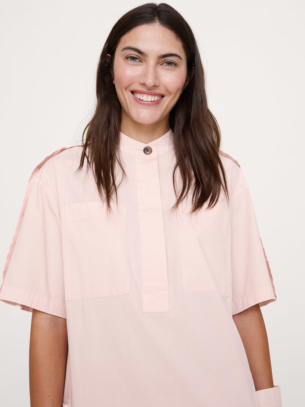Utility Shift Mini Dress - Mellow Pink