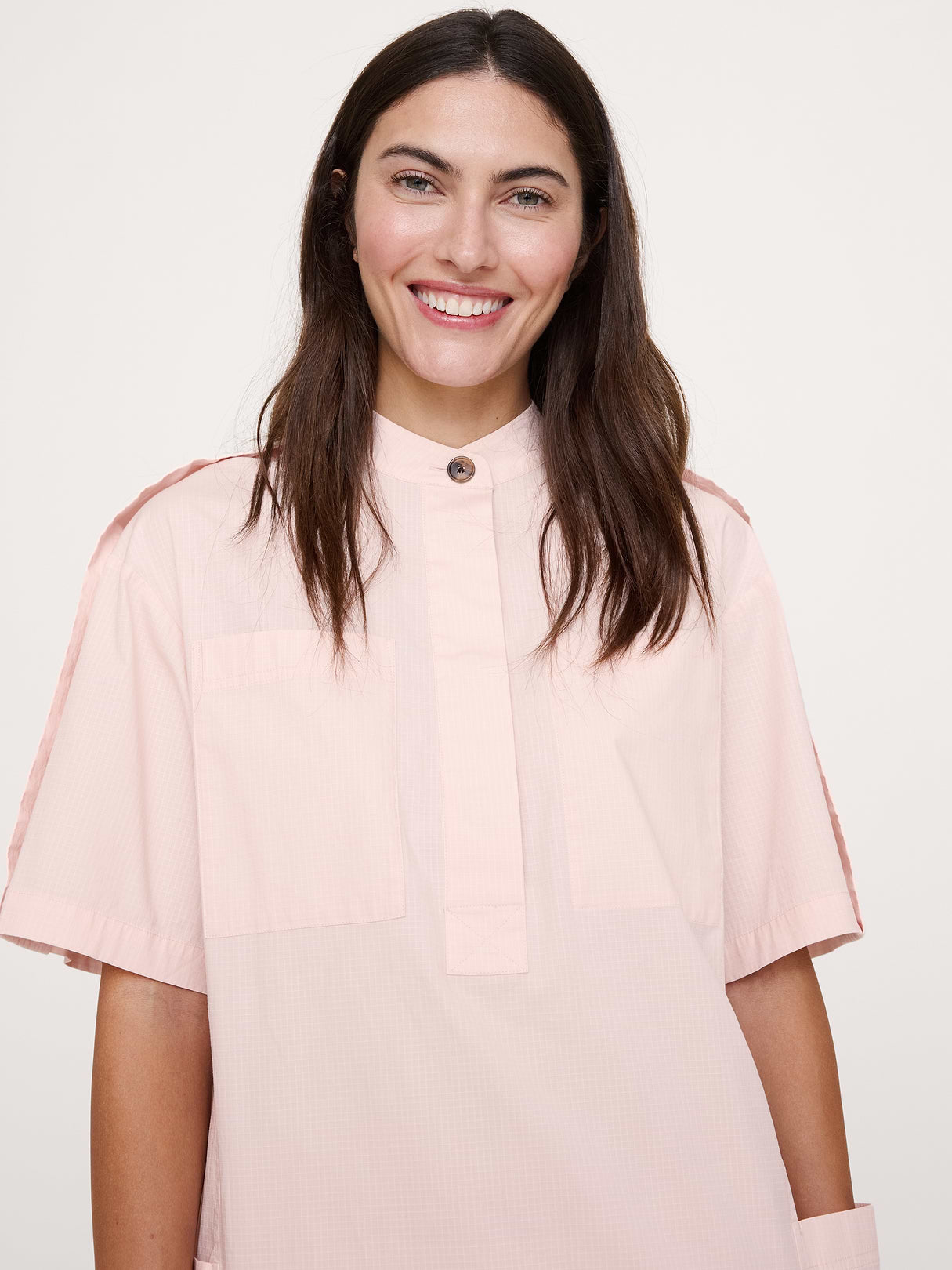 Utility Shift Mini Dress - Mellow Pink