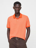 Luxury-Touch Polo - Coral Orange Stripe