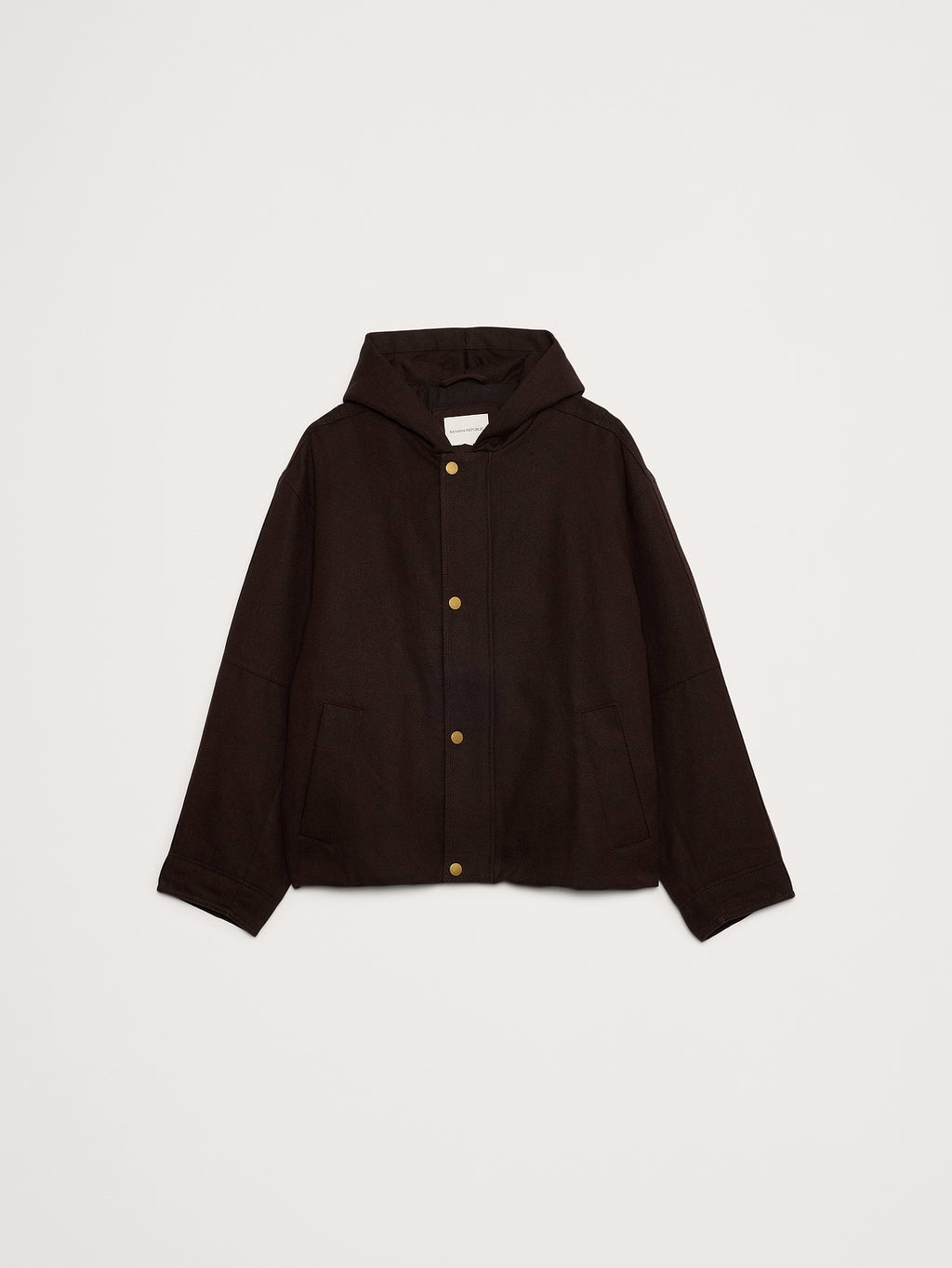 Hemp-Cotton Canvas Insulated Bomber Jacket - Dark Brown