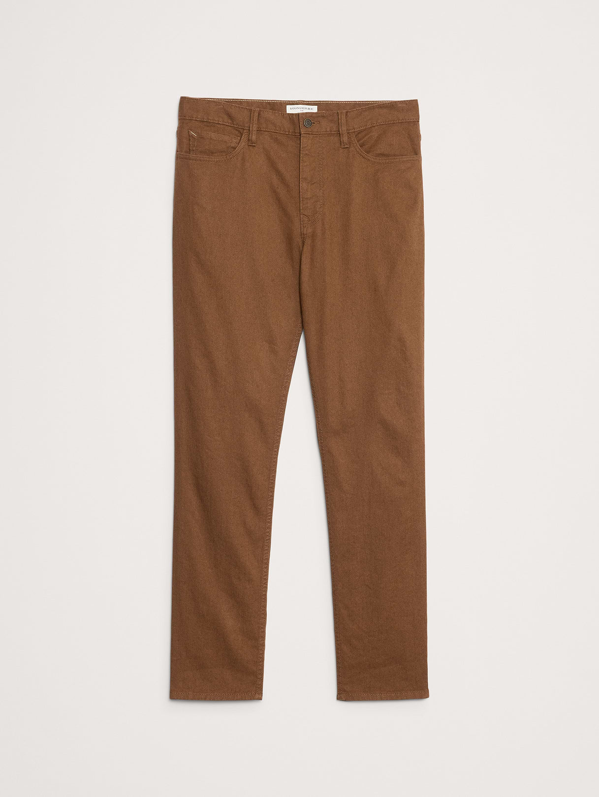 Slim Linen-Cotton Traveler Pant - Cinnamon Coffee Brown