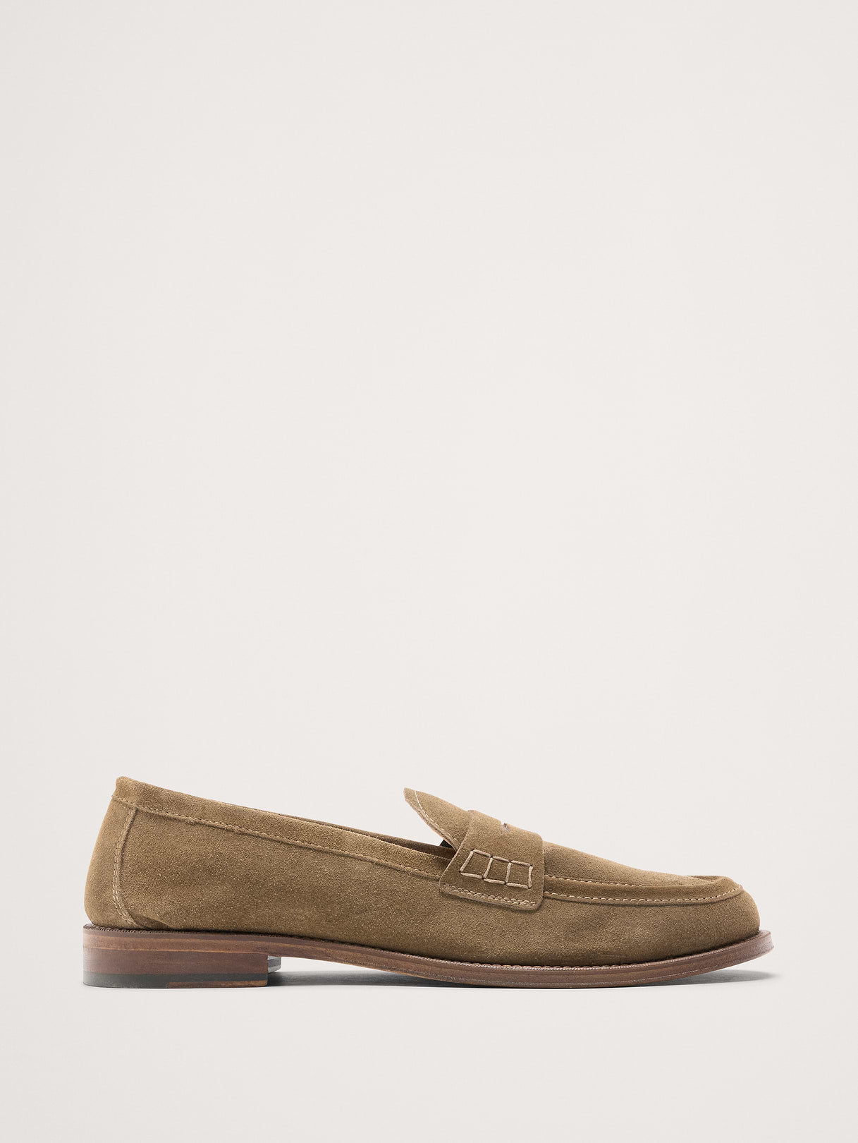 Italian Suede Penny Loafer - Sage Green