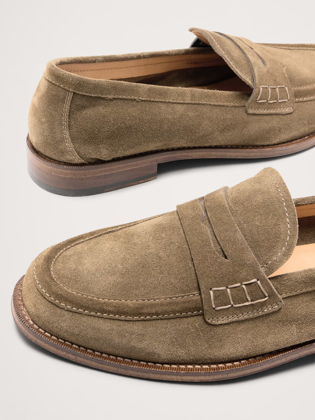 Italian Suede Penny Loafer - Sage Green