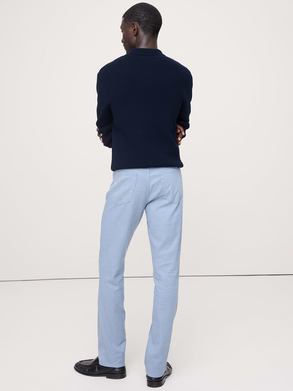 Slim Linen-Cotton Traveler Pant - Blue Gray