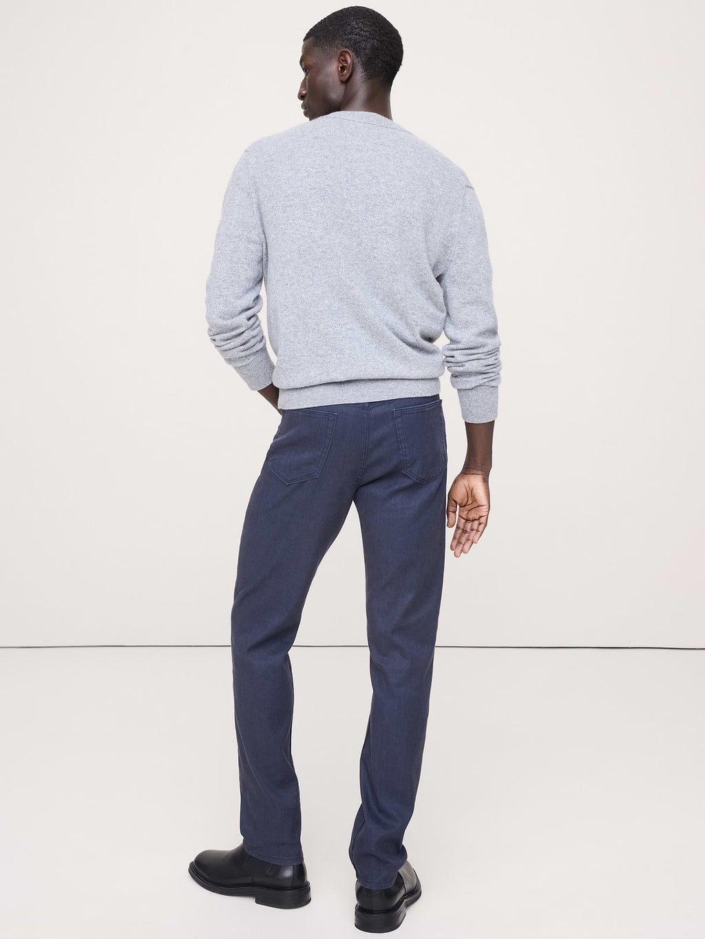 Slim Linen-Cotton Traveler Pant - Navy Blue