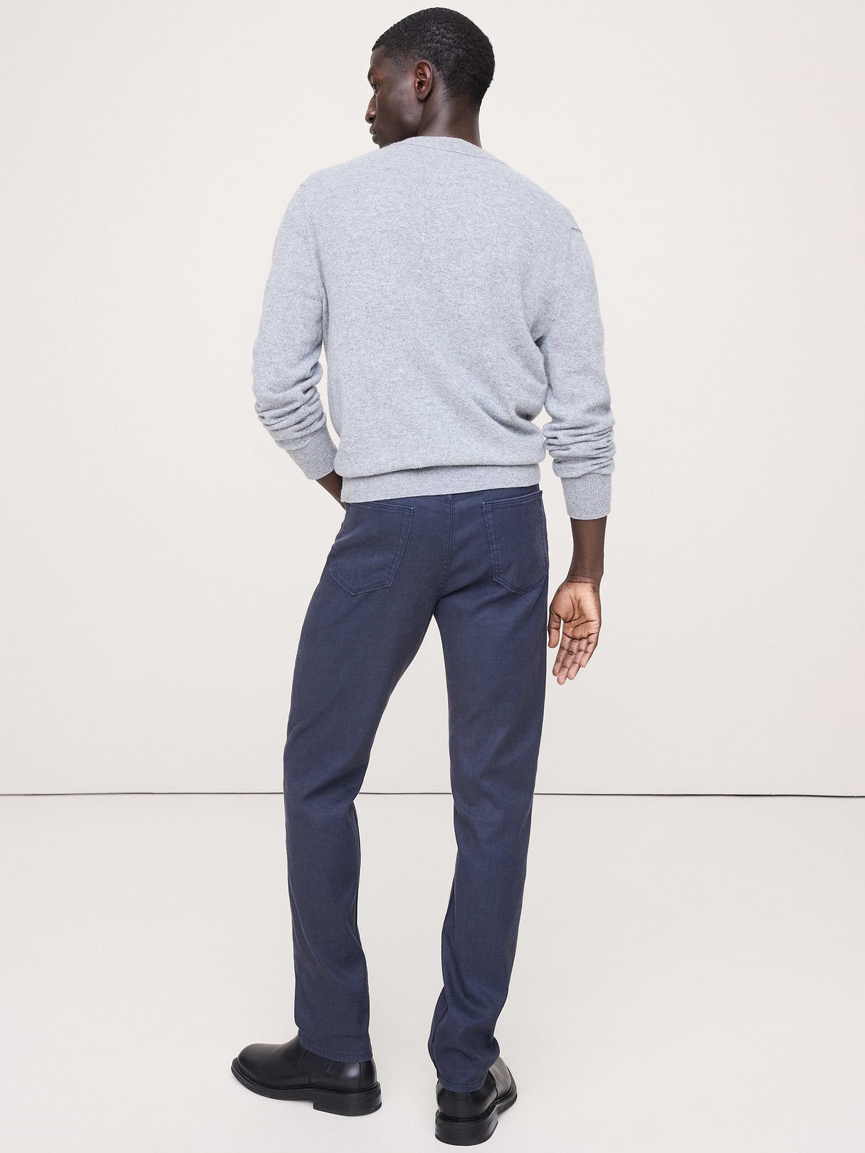 Slim Linen-Cotton Traveler Pant - Navy Blue