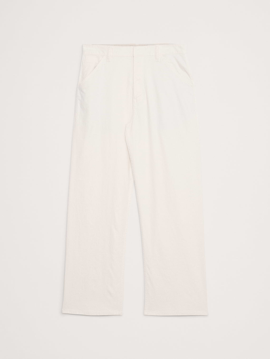 Loose Italian Linen-Cotton Pant - White