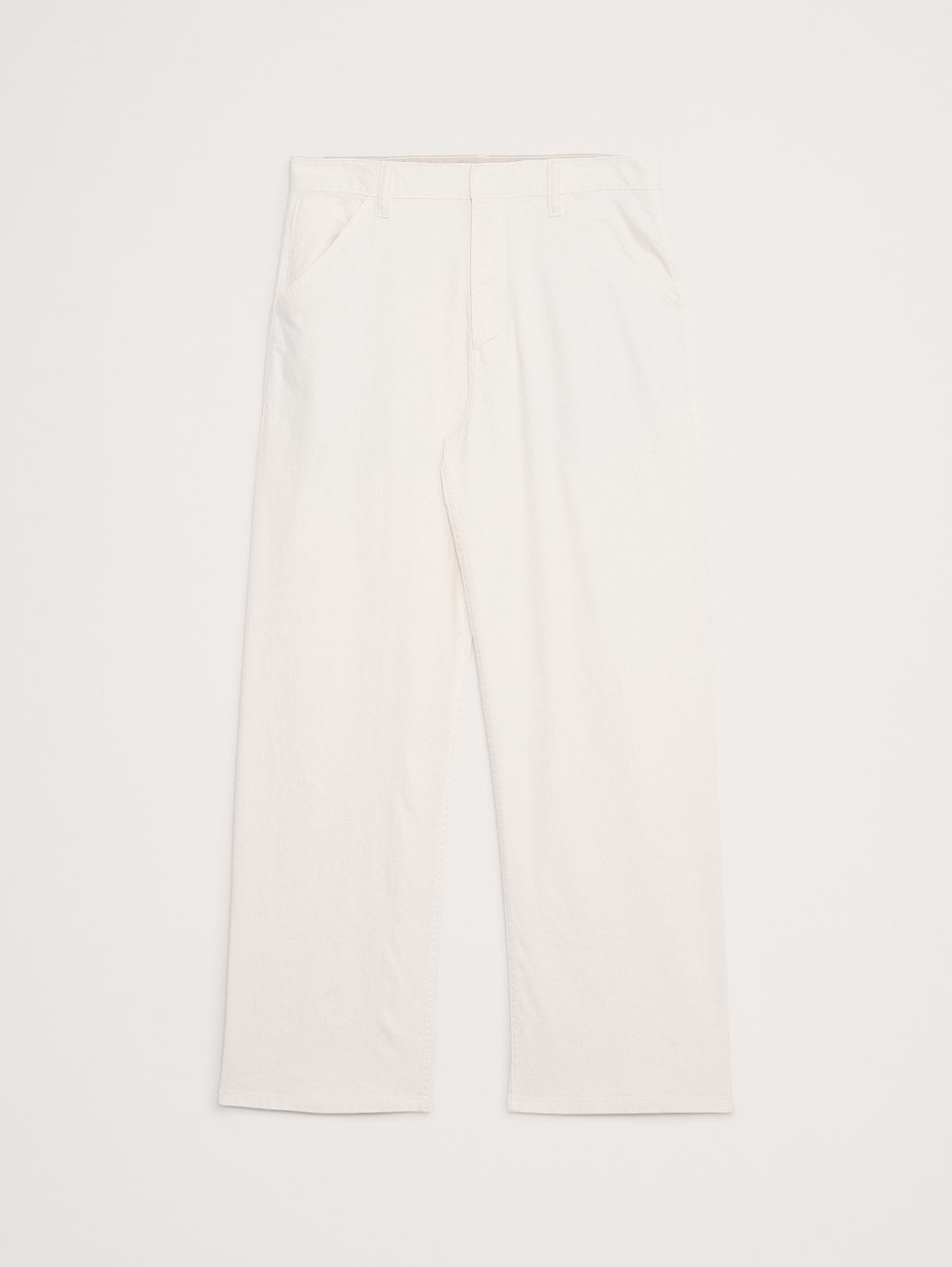 Loose Italian Linen-Cotton Pant - White