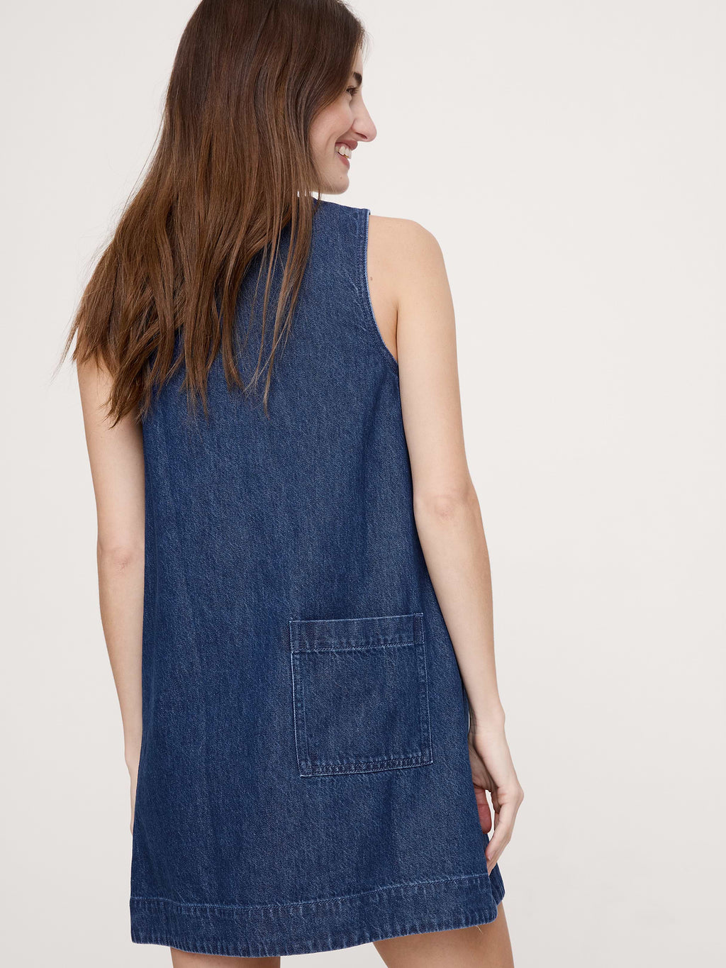 Denim Shift Dress - Dark Wash