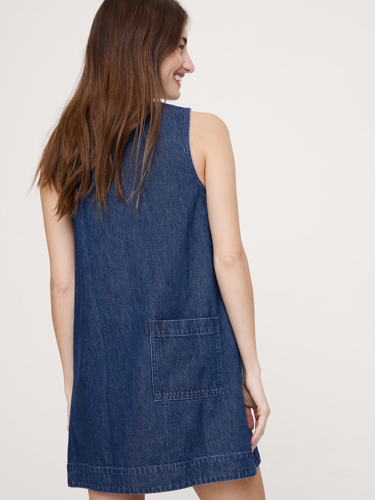 Denim Shift Dress - Dark Wash