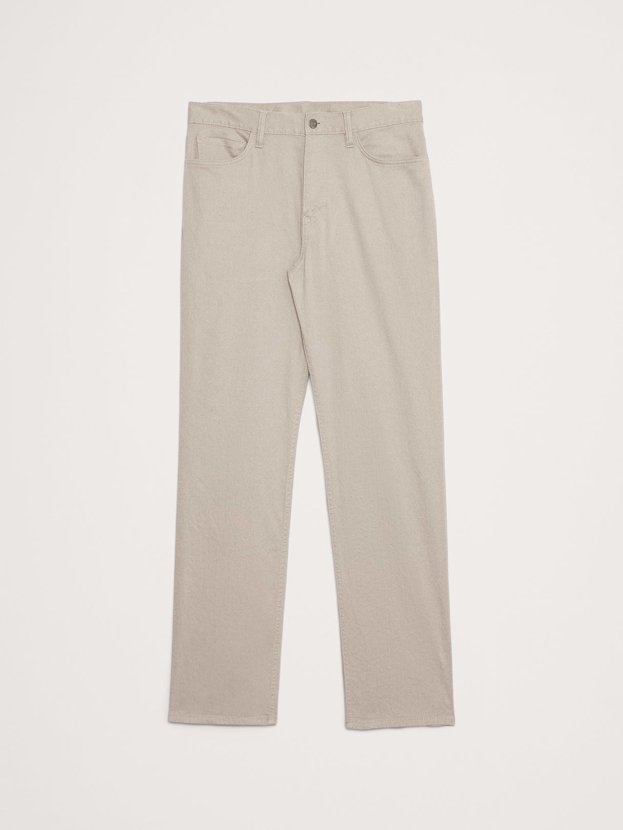 Straight Linen-Cotton Traveler Pant - Khaki Beige