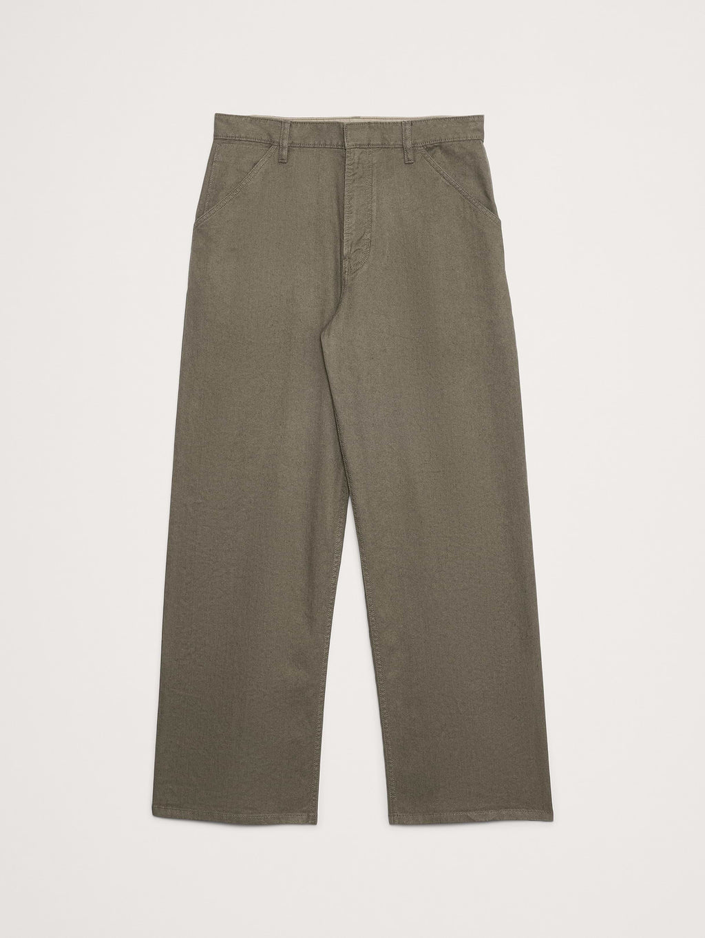 Loose Italian Linen-Cotton Pant - Dark Cypress Green