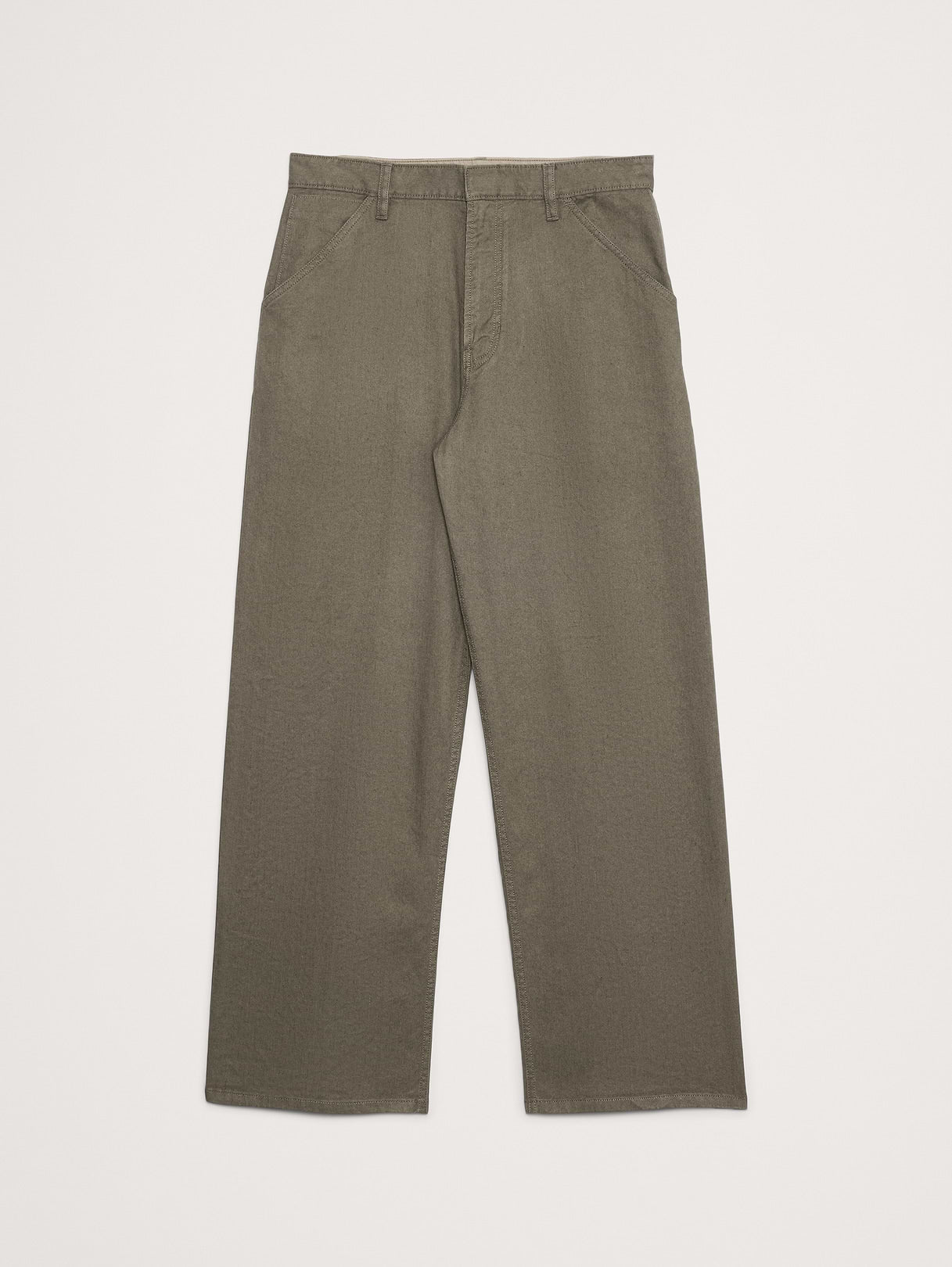 Loose Italian Linen-Cotton Pant - Dark Cypress Green