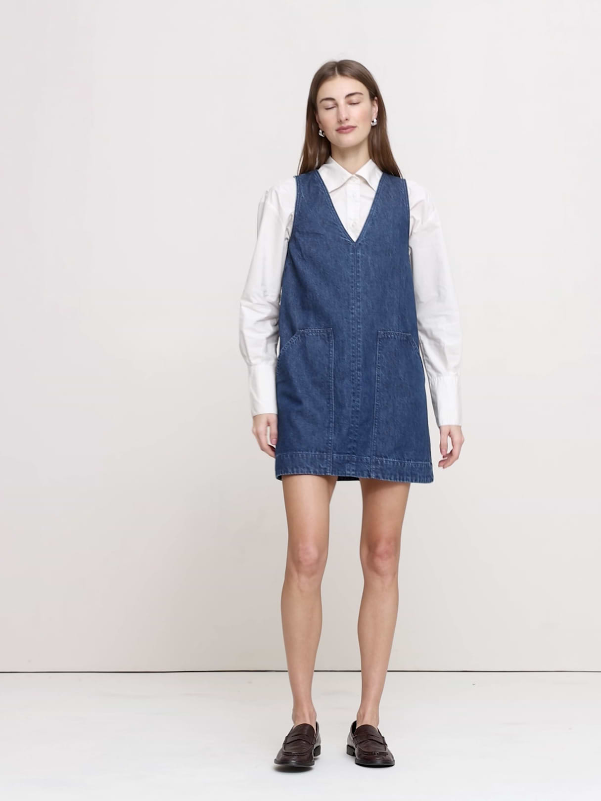 Denim Shift Dress - Dark Wash