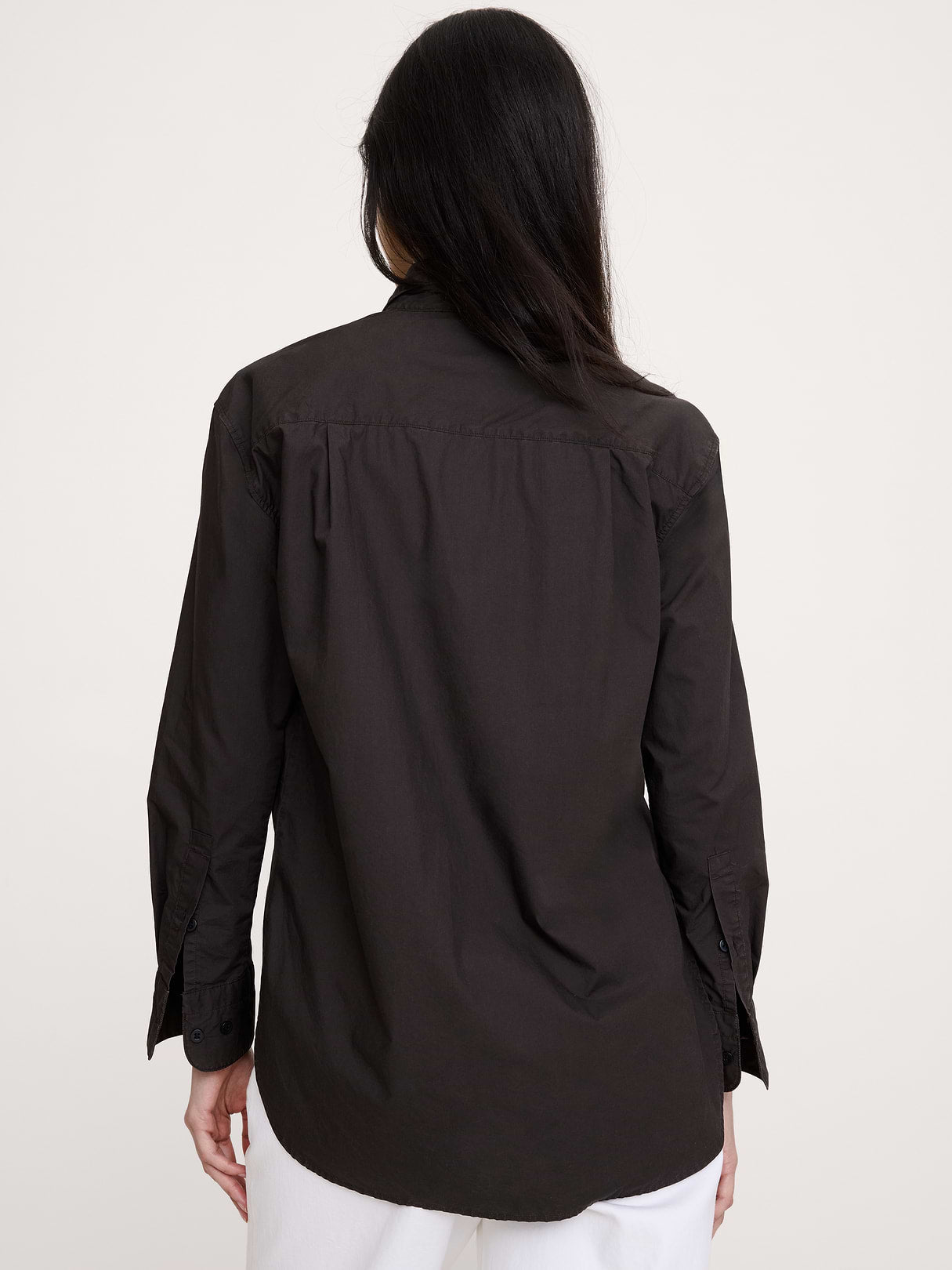 The Oversized Shirt in Cotton Poplin - Brownstone