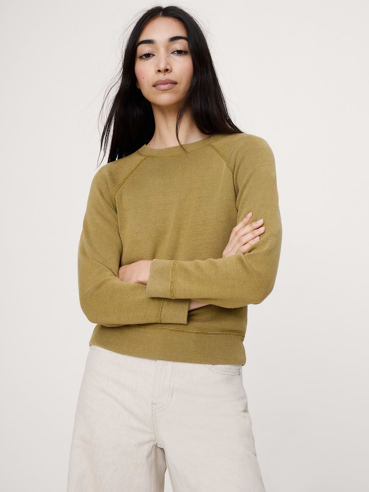 Garment Dye Sweatshirt - Green Moss
