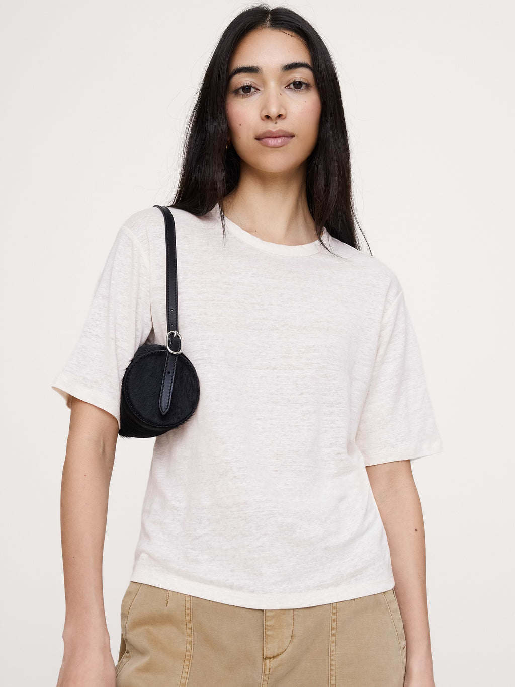 Relaxed Linen T-Shirt - Cream White