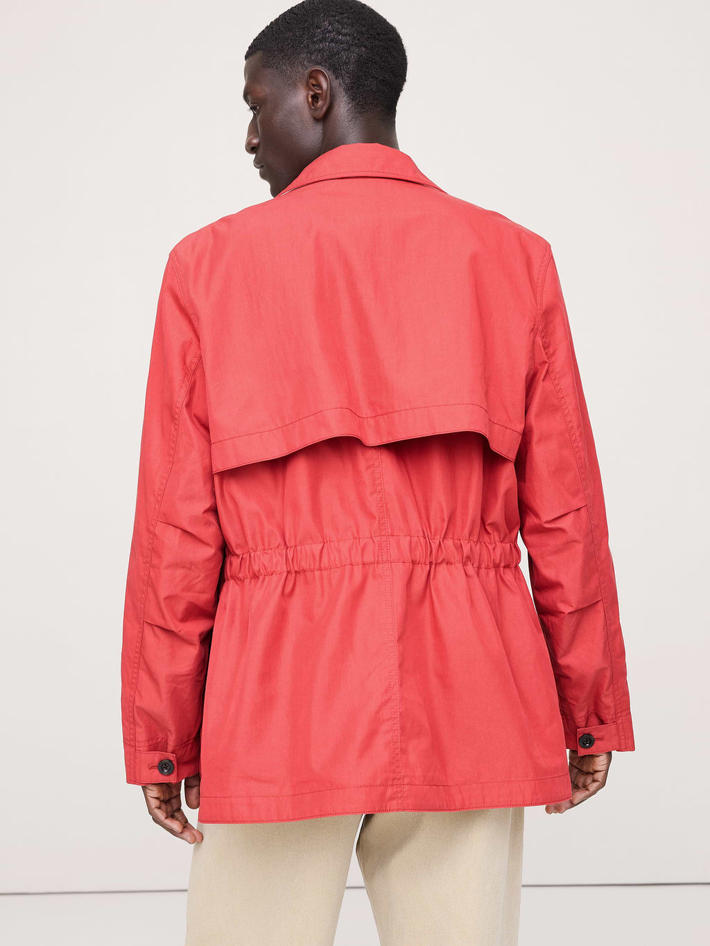 Cotton-Nylon Field Jacket - Terracotta Red