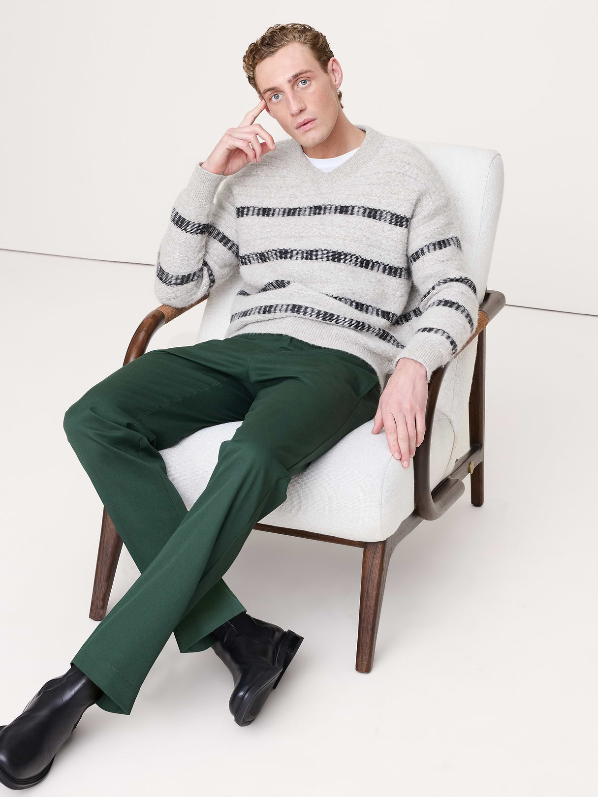 Straight Italian-Stretch Chino - Forest Green