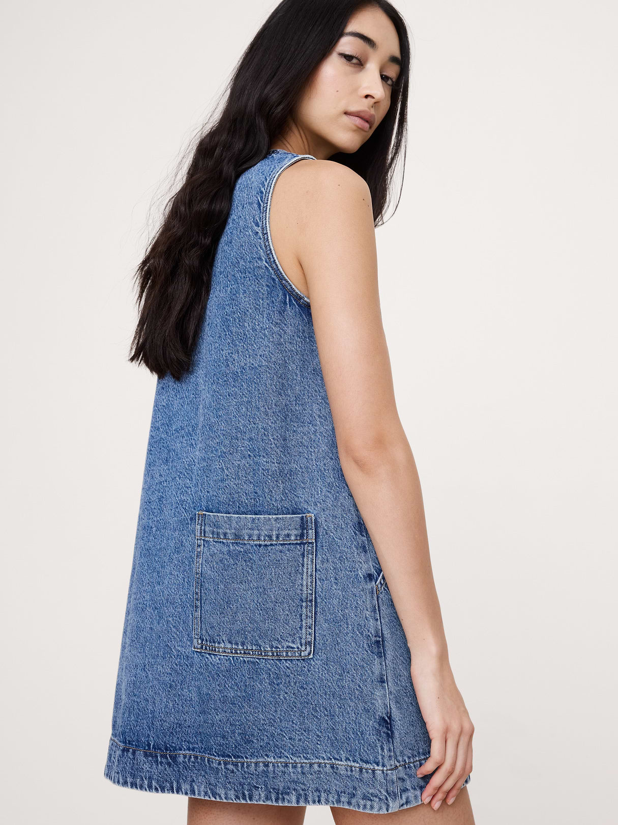 Denim Shift Dress - Medium Stone Wash