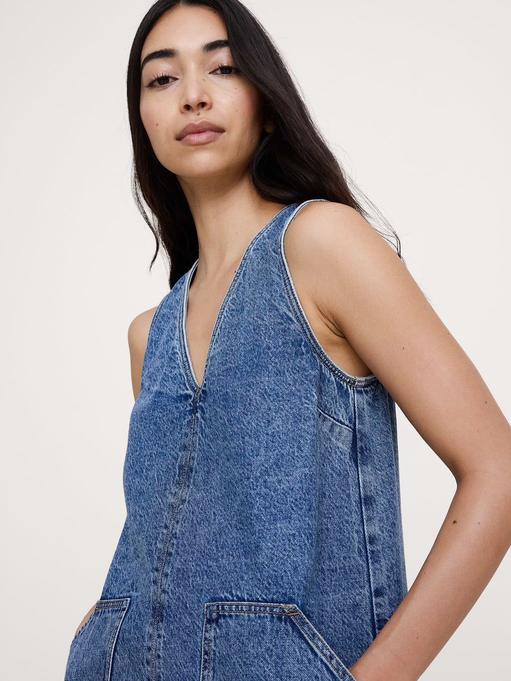 Denim Shift Dress - Medium Stone Wash