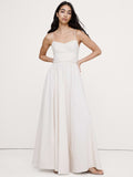 Soft Cotton Corset Maxi Dress - Cream White