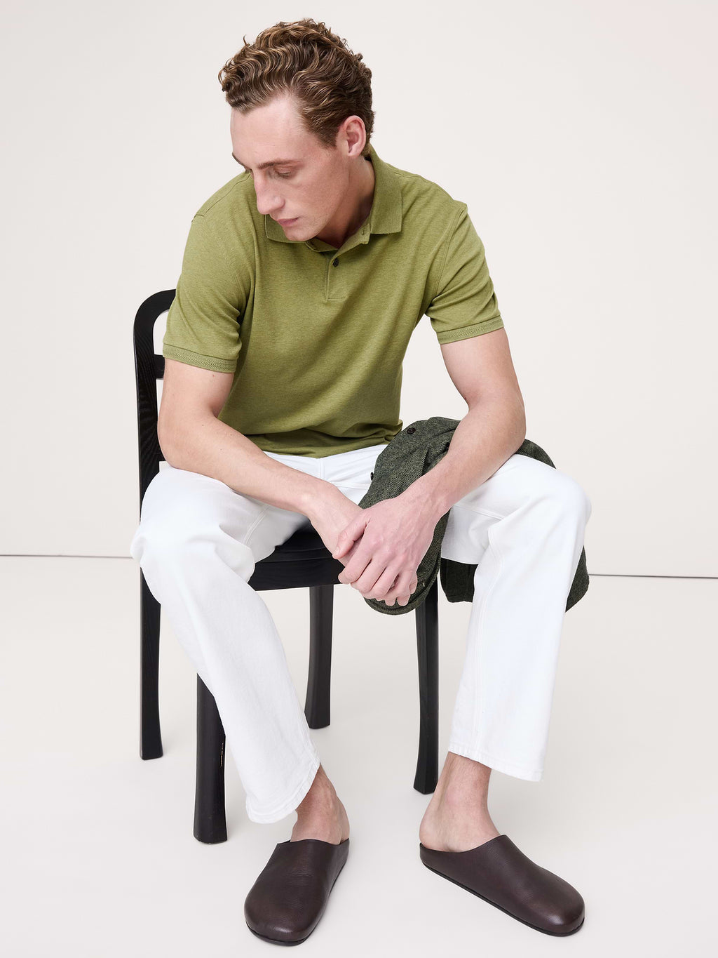Luxury-Touch Polo - Moss Heather