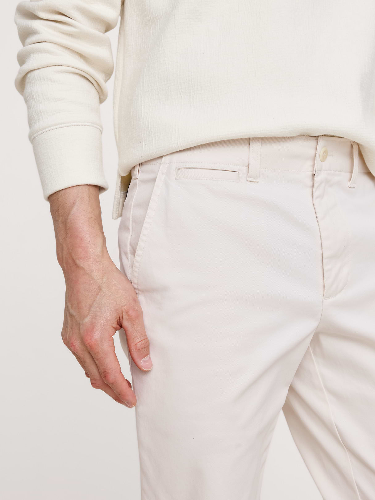 Slim Lived-In Chino - Cream White