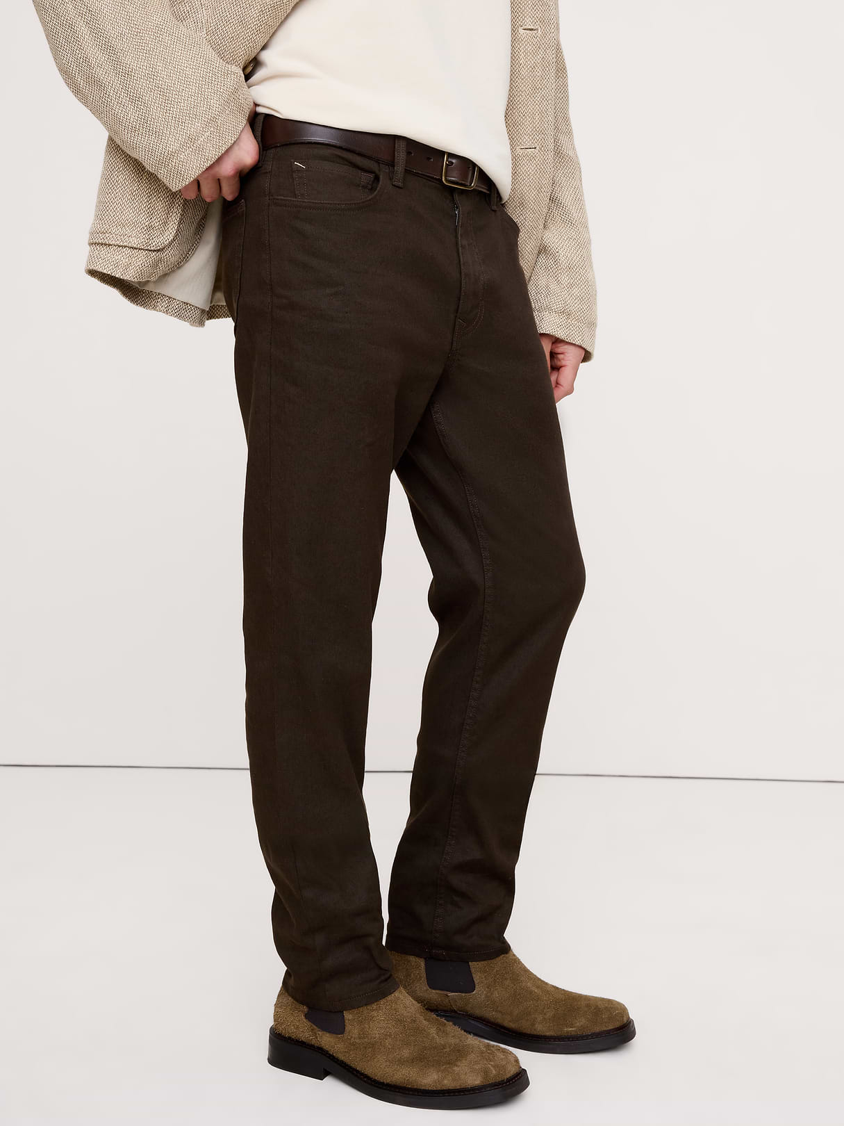 Slim Linen-Cotton Traveler Pant - Brownstone