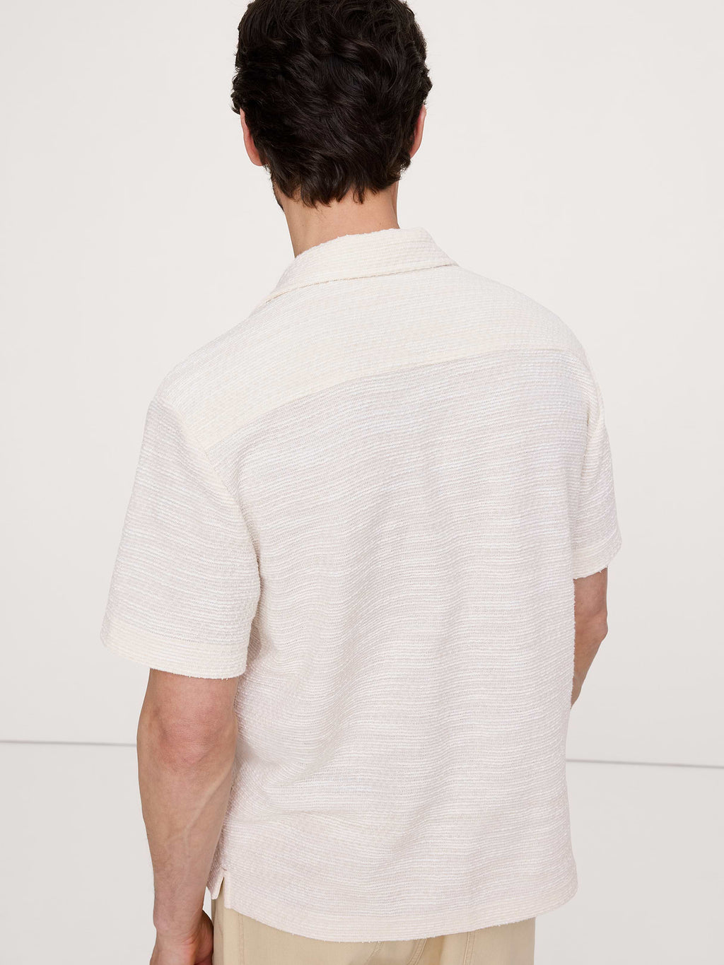 Textured Knit Resort Shirt - Cream