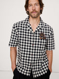 Relaxed-Fit Embroidered Cotton Resort Shirt - Black Gingham